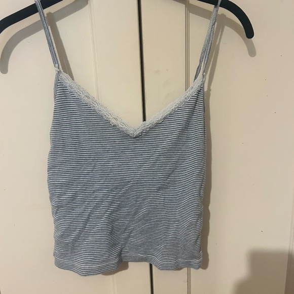 Brandy Melville Tops - Stripped Blue Brandy Lace Tank